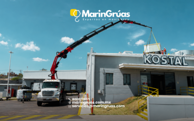 Grúas HIAB en Querétaro para la Instalación de Equipos HVAC en Azoteas Industriales